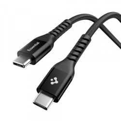 Cablu Date si Incarcare USB-C - USB-C Spigen EB10010CCA, 100W, 1m, Negru ACA11103