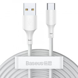 Cablu de date Baseus Simple Wisdom USB la USB-C 5A (2PCS/Set）1.5m alb