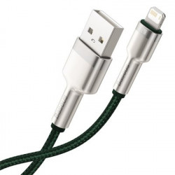 Cablu de date metalic Baseus Cafule Series USB - Lightning 2.4A 1 m verde - Img 5