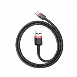 Cablu de date si incarcare USB-C , Baseus Cafule QC3.0 , 3A , 0.5 M , negru rosu - Img 7
