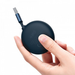 Cablu de date USB la Micro-USB, Lightning, Type-C Baseus, 66W, 1.2m, albastru, CAMLC-MJ01 - Img 5
