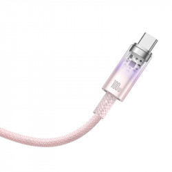 Cablu de incarcare rapida Baseus USB la USB-C 6A, 1 m (roz) - Img 4