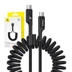 Cablu de incarcare rapida USB-C la USB-C Baseus Fish-Eye 100W, 1m (negru)