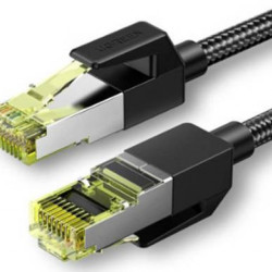 Cablu Ethernet RJ45 UGREEN NW150 Cat 7 F/FTP Braid 1m (negru)