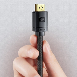 Cablu HDMI 2.1 Baseus 8K 60 Hz 48 Gbps / 4K 120 Hz / 2K 144 Hz 3D eARC QMS Dynamic HDR VRR ALLM 1 m negru (CAKGQ-J01) - Img 3