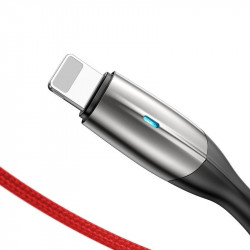 Cablu lightning Baseus cu lampa LED 1m 2,4A (rosu) - Img 6