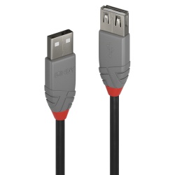 Cablu Lindy 0.5m USB 2.0 Type A Ext Anth - Img 3