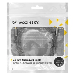 Cablu mini jack universal Wozinsky 2x cablu AUX 3 m negru - Img 9