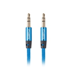 Cablu minijack 3,5 mm M/M 3 pini 2 m blu