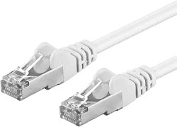 Cablu Patchcord SFTP RJ45-RJ45 Cat.6A, 10m, alb, cupru integral, 26AWG