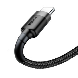 Cablu Type C , QC3.0 , 2.4A , 1M, BASEUS Cafule Durable Nylon, negru+gri - Img 2
