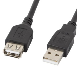 Cablu USB-A M/F 2.0 0,7 m negru