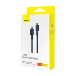 Cablu USB-C la USB-C Baseus Tungsten Gold, 100W, 1m (albastru) - Img 3