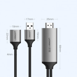 Cablu video Ugreen Adaptor USB la HDMI 1,5 m gri (CM151 50291) - Img 2