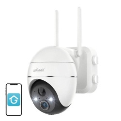 Camera WiFi wireless pentru exterior ieGeek ZS-GX1S, 3MP, alba, 5200mAh