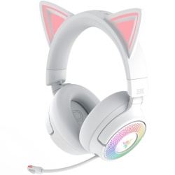 Casti wireless Razer Kraken Kitty V3 Pro, THX Spatial Audio, iluminare RGB, frecventa raspuns 20 Hz - 28 kHz, microfon detasabil unidirectional, Alb