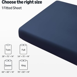 Cearșaf de pat Typec Home cu elastic King (180x200 cm), buzunar adânc 35 cm, microfibră moale și respirabilă, rezistent și fără șifonare, Albastru Marin - Img 3