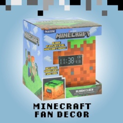 Ceas Deșteptător / Alarmă Paladone Minecraft cu Sunete Oficiale din Joc și Lumină de Noapte, Culoare Verde (Green) - Img 4