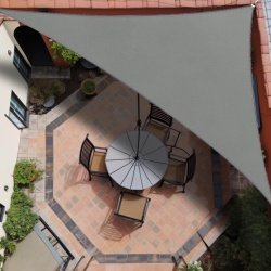 Copertină Triunghiulară Impermeabilă Tip Welă 3 x 4 x 5 m Gri Închis, Prelată de Umbrit în Unghi Drept cu Blocare UV 95%, Cusături Ranforsate, Inele D din Inox și 3 Frânghii Incluse, pentru Grădină, Terasă - Img 5