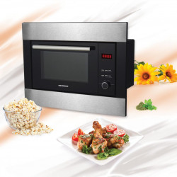 Cuptor cu microunde incorporabil Heinner HMW-23BIXBK, 23 L, 800 W, Grill, Digital, Negru/ Inox - Img 2