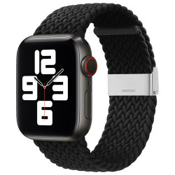 Curea de ceas din material textil Apple smartwatch 7/6 / SE / 5/4/3/2 (41mm / 40mm / 38mm) negru