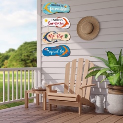 Decorațiune de Perete de Vară pentru Casă și Petreceri, Tematică Plajă / Papuci Flip-Flop din Lemn cu Șnur, Stil Hawaiian - Img 5