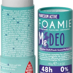 Deodorant Solid Stick Natural Foamie Rain In The Woods 40 g, Protecție Eficientă 48h, Complex Activ cu Magneziu, Fără Aluminiu și Fără Alcool, Ambalaj Fără Plastic, Vegan