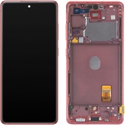 Display cu Touchscreen Samsung Galaxy S20 FE G780, cu Rama, Rosu, Swap GH82-24219E