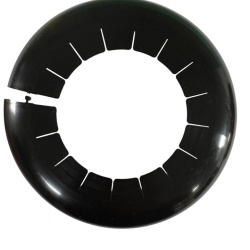 Element circular de plastic pentru mascare strapungeri pereti,pardoseli cu diametru intre 80mm si 110mm, MUGUR, negru