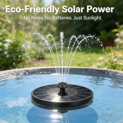 Fântână Arteziană Solară pentru Grădină și Ghiveci de Păsări , 1.5W, cu 6 Duze, Panou 13 cm, Eco-Friendly - Img 7