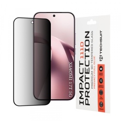 Folie de protectie Ecran Privacy Techsuit pentru Xiaomi 17T, Sticla Securizata, Full Glue, 111D