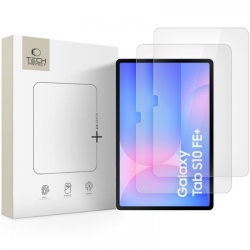 Folie de protectie Ecran Tech-Protect FIT+ pentru Samsung Galaxy Tab S10 FE+, Sticla Securizata, Full Glue, Set 2 bucati, 2.5D, Transparenta