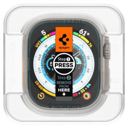 Folie protectie Spigen GLAS.TR „EZ FIT” PACK DE 2 Apple Watch ULTRA (49 MM) TRANSPARENT - Img 6