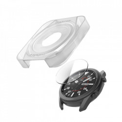 Folie sticla transparenta cu sistem de montare Spigen GLAS.tR EZ FIT Samsung Galaxy Watch 3 (45mm) 2-Pack - Img 4
