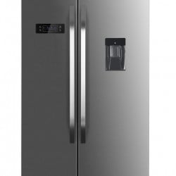 Frigider side by side Heinner HSBS-H439NFXWDE++, 433 l, No Frost, Display, Dozator de apa, Functie smart, Functie congelare si racire rapida, Clasa E, H 176.5 cm, Aspect inox