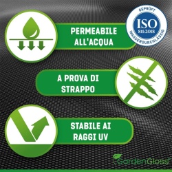 Geotextil / Membrană Anti-Buruieni Non-Woven GardenGloss 150g/m² (15 m x 2 m, Pliat), Pânză Densă Permeabilă pentru Mulcire, Grădinărit, Drenaj, Pavaj și Amenajări Peisagistice (30 m²) - Img 3