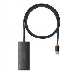Hub 4 in 1 Baseus Lite Series USB la 4x USB 3.0, 1 m (negru)