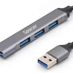 HUB extern Spacer USB 3.0, negru - Img 3