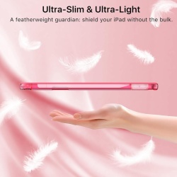Husă de Protecție MoKo cu Stand pentru iPad 11 Gen (2025 / A16) și iPad 10 Gen (10.9" 2022), Roz (Watermelon Pink), Piele PU, Spate Translucid, Funcție Auto Sleep/Wake și Suport Stylus - Img 3