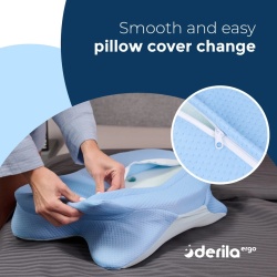 Husă de Rezervă Ergonomică Derila pentru Pernă Cervicală din Spumă cu Memorie, Hiască Protector de Calitate Superioară, Compatibilă cu Perne Ortopedice Derila Ergo, 1 Bucată, Alb - Img 6