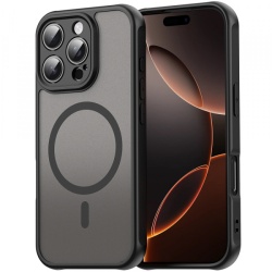 Husa MagSafe pentru Apple iPhone 11 Pro Max, Techsuit, HaloFrost II, Neagra