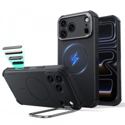 Husa MagSafe pentru Apple iPhone 18 Pro / 17 Pro, ESR, Cyber Armor Kickstand, Neagra