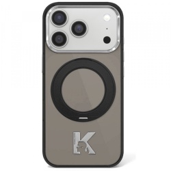 Husa MagSafe pentru Apple iPhone 18 Pro Max / 17 Pro Max, Karl Lagerfeld, IML Ring Stand Kameo Metal, Neagra