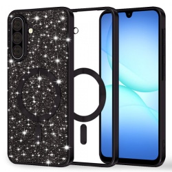 Husa MagSafe pentru Samsung Galaxy A17 4G / A17 5G, Techsuit, Luxury Glitter, Neagra