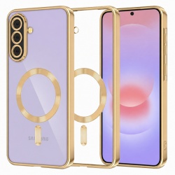 Husa MagSafe pentru Samsung Galaxy A37 5G, Techsuit, Luxury Crystal, Aurie