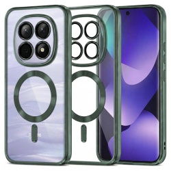 Husa MagSafe pentru Xiaomi Poco M8 / Redmi Note 15 5G / Note 15 4G, Techsuit, Luxury Crystal, Verde Inchis