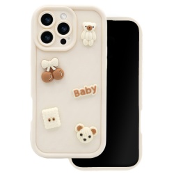 Husa pentru Apple iPhone 11, OEM, Ultra Trendy 3D Bear, Bej