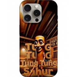 Husa pentru Apple iPhone 12 / 12 Pro, Perfect Case, Italian Brainrot Tung Sahur, Multicolor