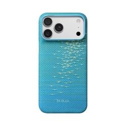 Husa Pitaka pentru iPhone 18 Pro Max, Edge Case, Glints of Gold, Lucid Blue