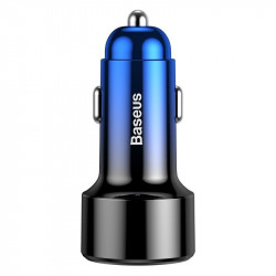 Incarcator auto 2x USB QC 3.0 45W Baseus Magic , albastru